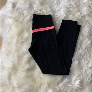 LULULEMON black with coral detail at hips